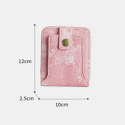 Wallet for Women Light Pink Triplefold Short Shopping Card Purse