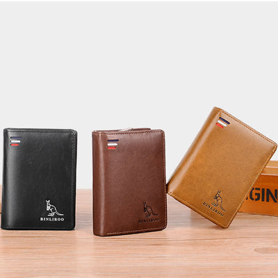 Mens RFID Blocking Wallet Soft PU Leather Credit Card Holder