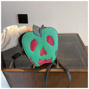 Halloween Crossbody Bag For Women Green Apple Skull Pattern Bag