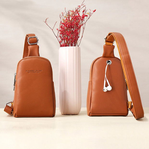 Lightweight Casual Sling Bag for Women PU Leather Small Crossbody Backpack