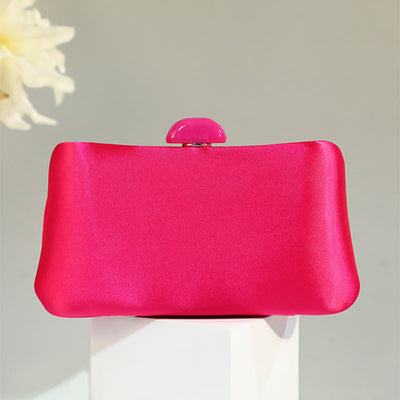 Evening Bag For Women Simple Solid Color Clasp Square Clutch