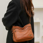 Limited Stock: Double Compartment Soft Leather Crossbody Bag