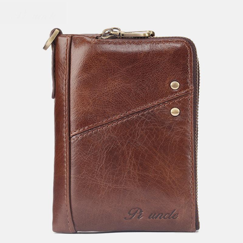 Genuine Leather RFID Multi-Slot Mini Wallet