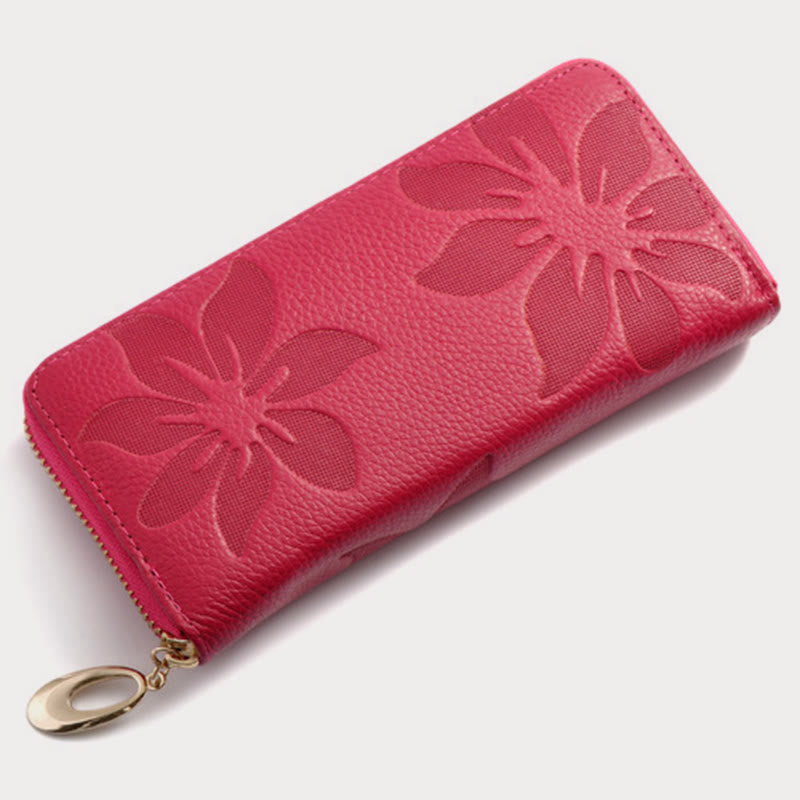 Wallet For Women Flower Print Large Capacity Long Cash Purse