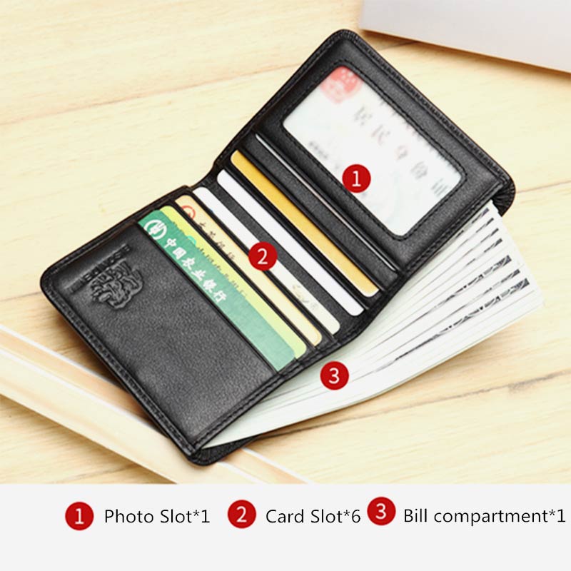 Super Slim Genuine Leather Business Soft Short Wallet