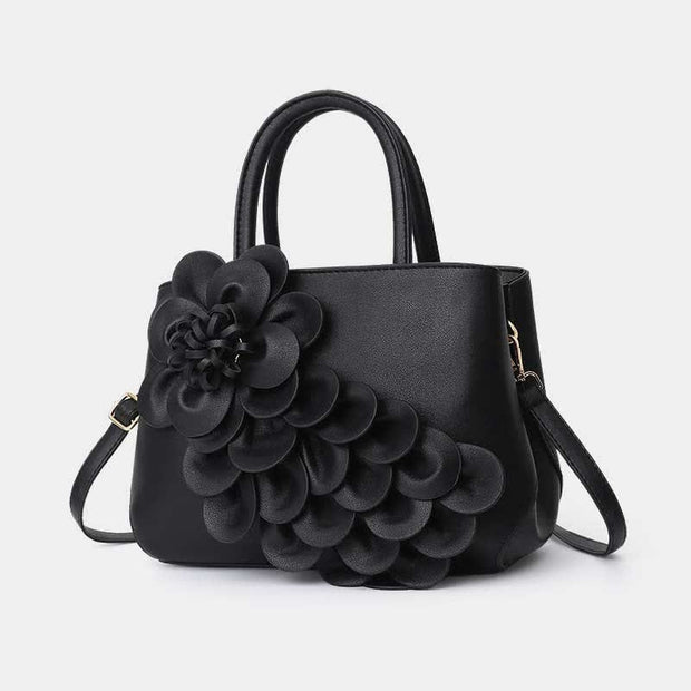 Women's Floral Elegant Shoulder Bag Vegan Leather Handbag Satchel Purses