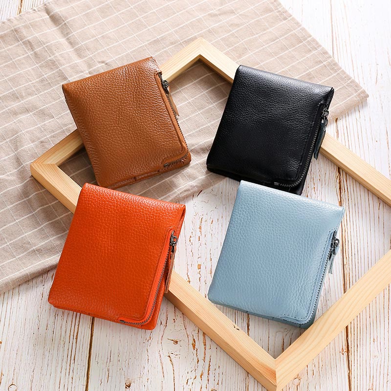 Wallet For Men Genuine Leather RFID Antimagnetic Change Coin Clip