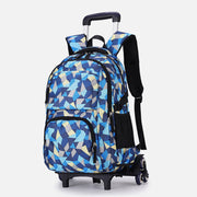 Rolling Wheels School Bag For Girls Colorful Printing Backpack