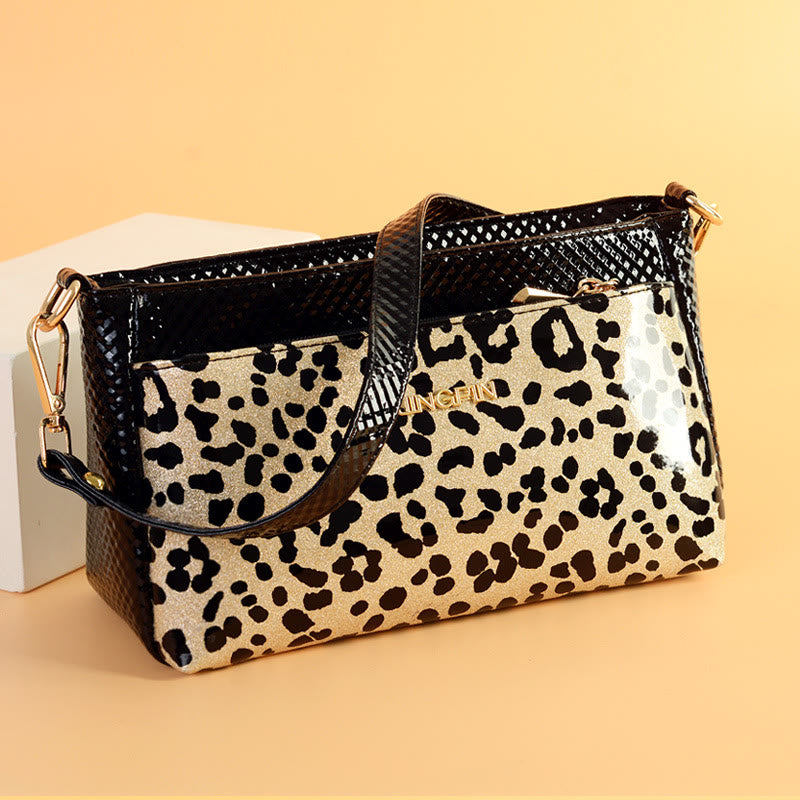 Leopard Zebra Print Underarm Bag For Women Leather Crossbody Purse