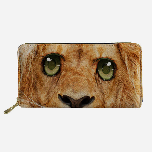 Funny Animal Eyes Wallet Long Leather Clutch Purse For Women