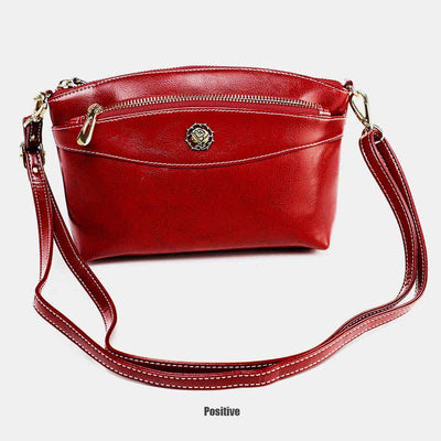 Retro Real Leather Crossbody Bag for Women Roomy Small Phone Bag