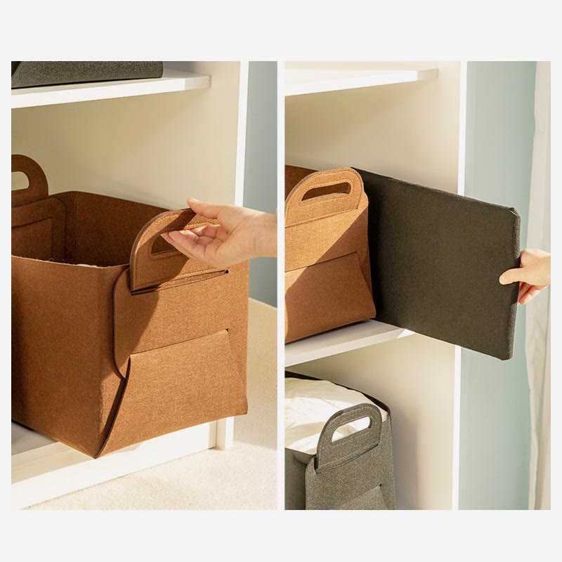 Storage Bag For Home Portable Felt Clothes Organizer Basket Snack Box