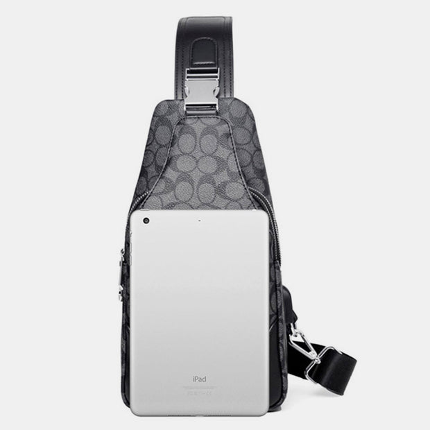 Limited Stock: Men's Sling Shoulder Bag with Outer USB Charger