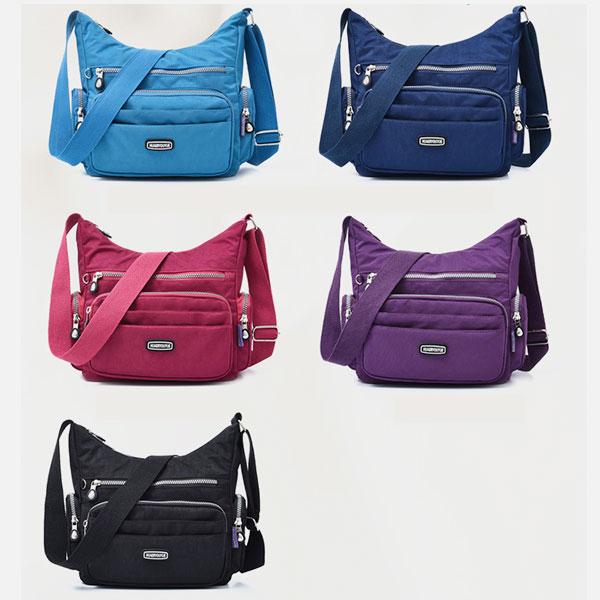 Waterproof Multi-Pocket Nylon Crossbody Bag