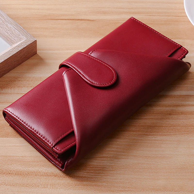 Retro Multi-Slot Genuine Leather Long Purse