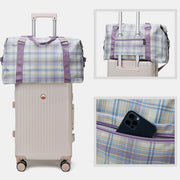 Large Capacity Waterproof Plaid Casual Fitness Travel Handbag