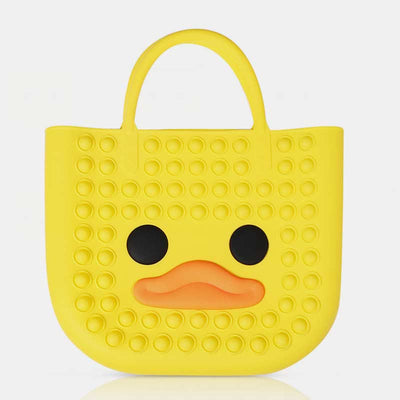 Handbag for Child Cute Duck Colorful Decompress Silicone Beach Bag