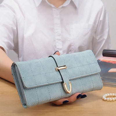 Multi-slot Fashion Women's Leather Wallet Trifold Long Wallet Card Holder