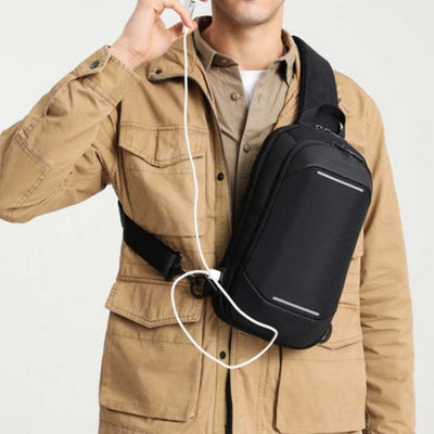 Sling Bag For Men Business USB Charging Crossbody Chest Bag