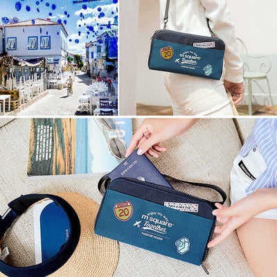 Portable Travel Wallet Canvas Ticket Passport Holder Crossbdoy Bag Card Holder