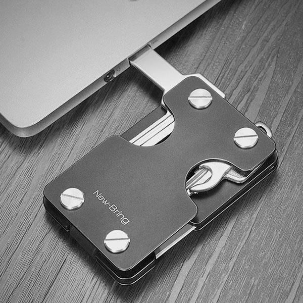 EDC RFID Aluminum Multifunction Keychain Card Holder Wallet