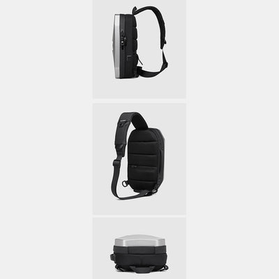 Mens Fashion Sling Bag Waterproof Sturdy Crossbody Bag with USB Charging Port