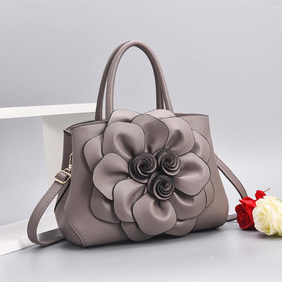 Women's Floral Elegant Shoulder Bag Vegan Leather Handbag Satchel Purses