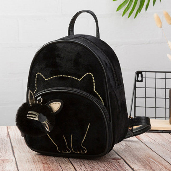 Cartoon Embroidered Cat Pattern Mini  Backpack