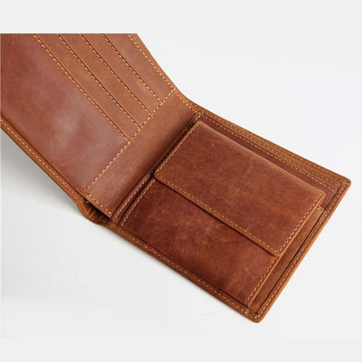 Genuine Leather Casual Bifold Vintage Wallet