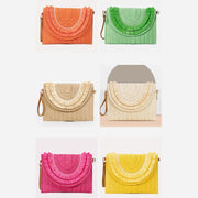 Tassel Beach Clutch for Women Raffia Woven Envelop Bag with Shoulder Strap