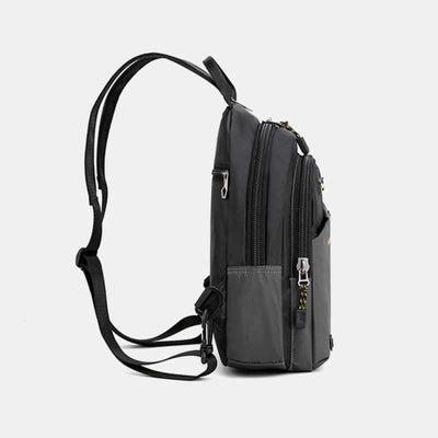 Sling Bag for Men Casual Waterproof Adjustable Zipper Straps Backpack