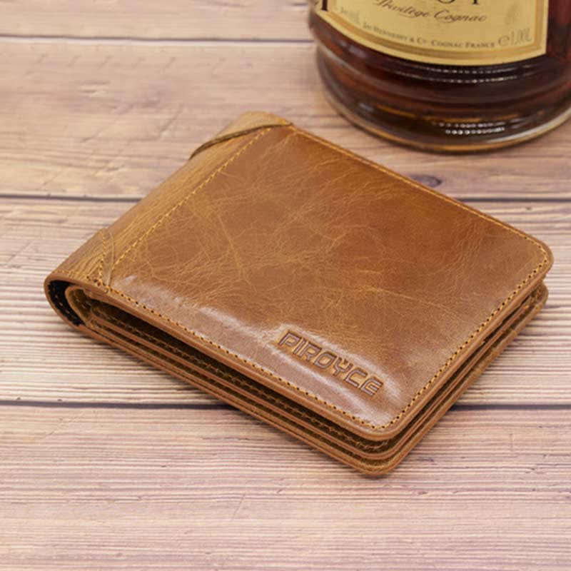 Men's Real Leather Wallet Bifold Multi-slot with Detachable Card Holder