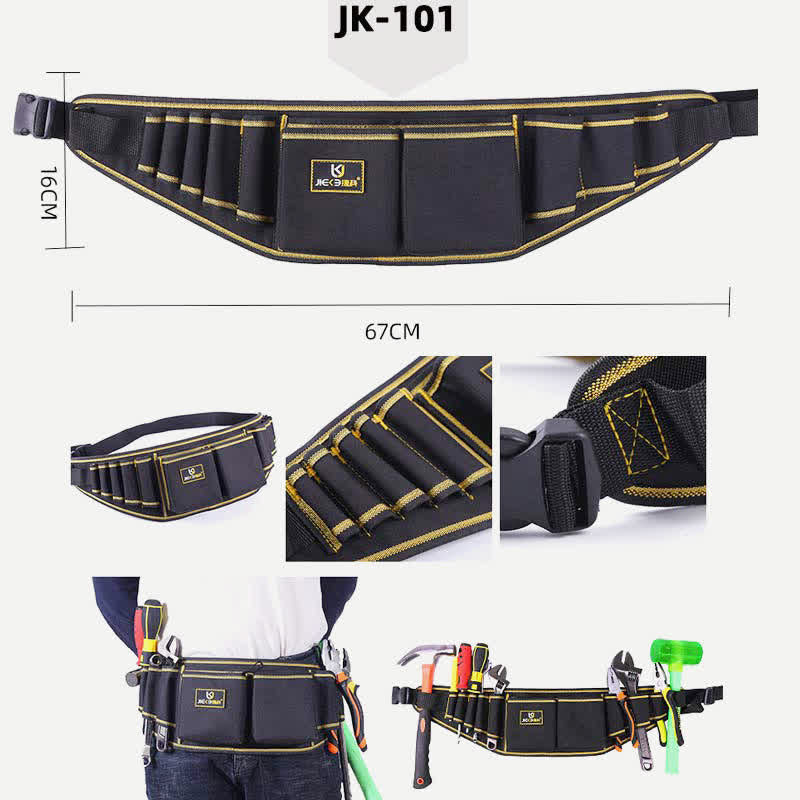 Multi-Pocket Tool Bag Oxford Tool Belt Adjustable Belt Durable Construction