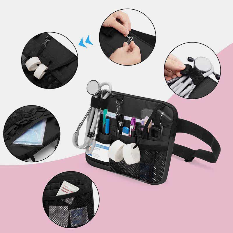 Multi-Slot Medical Gear Pocket Belt Bag Adjustable Nurse Nursing Waist Bag