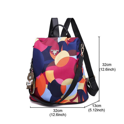 Anti-theft Floral Print Waterproof Backpack