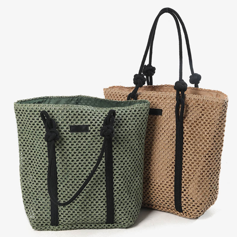 Minimalist Straw Tote For Women Holiday Beach Underarm Bag