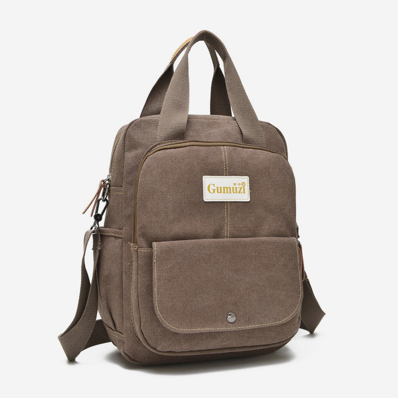 3-Way Use Multi-Pocket Canvas Backpack