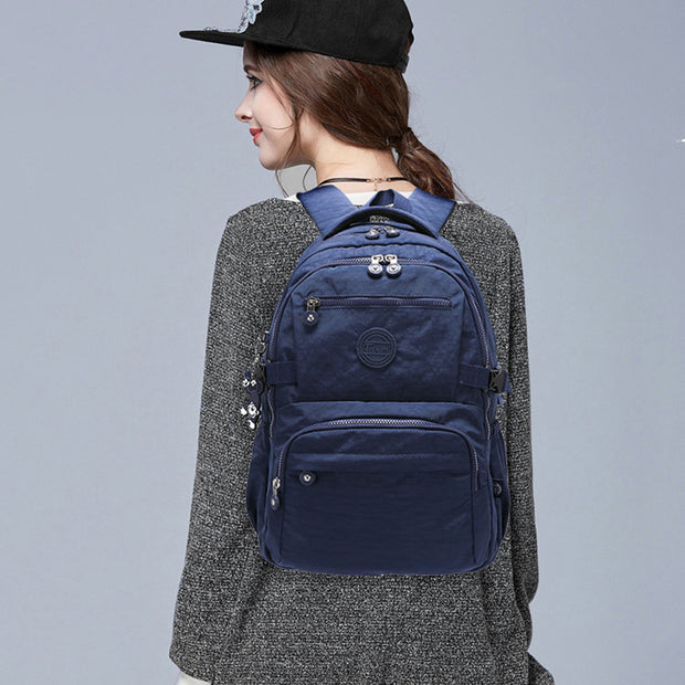 Simple Student Backpack Short Travel Durable Waterproof Nylon Dapack