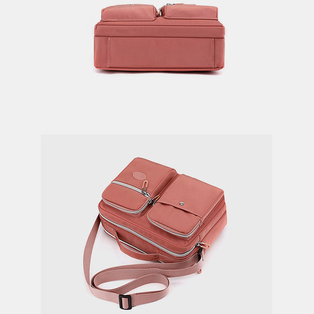 Nylon Handbag Crossbody Purse Multi Pocket Travel Work Shoulder Messenger Bag