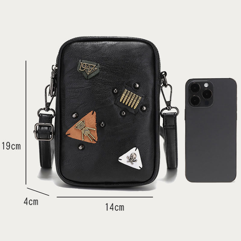 Mini Phone Bag For Men Outdoor Riding Leather Crossbody Bag