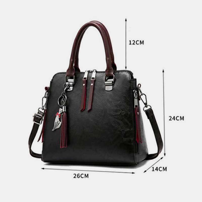 Handbags Purses for Women Vegan Leather Top-Handle Shoulder Bag with Zipper