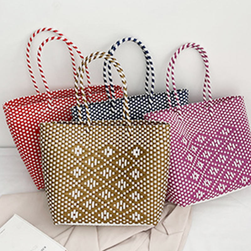 Large Capacity Woven Handbag Handmade Weaving Tote Bag for Beach Shopping