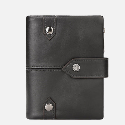 Billfold Passcase Wallets for Men Women Durable Genuine Leather Wallet