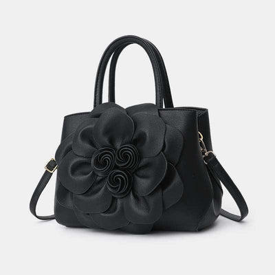 Women's Floral Elegant Shoulder Bag Vegan Leather Handbag Satchel Purses