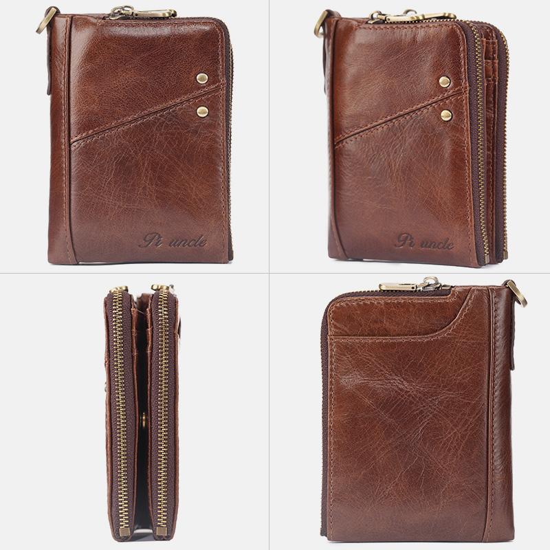 Genuine Leather RFID Multi-Slot Mini Wallet