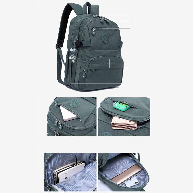 Simple Student Backpack Short Travel Durable Waterproof Nylon Dapack