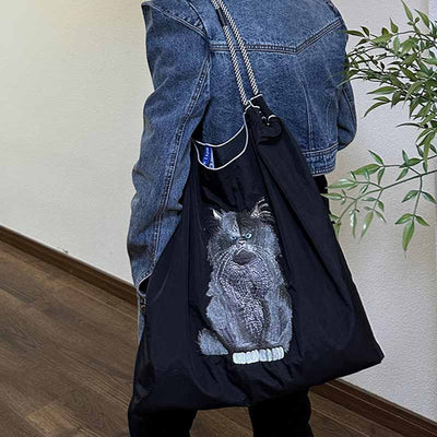 Cute Birds Embroideried Handbag Durable Drawstring Shoulder Bag For Women