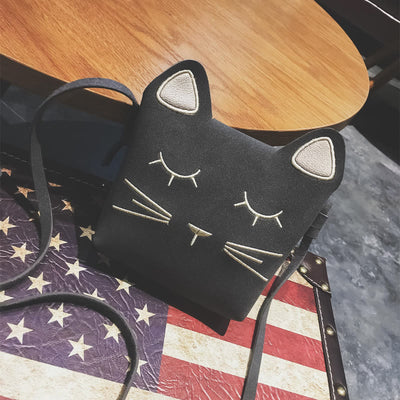 Cute Mini Kitten Crossbody Bag For Kids Small Leather Purse