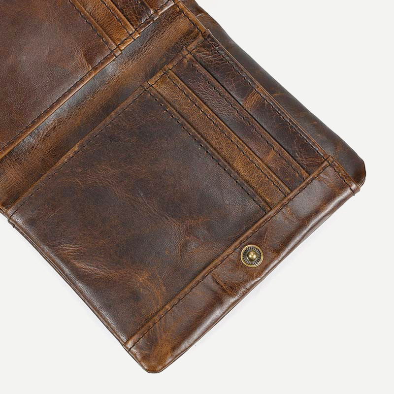 Retro Men's Leather Wallet Bifold Design Slim Holder 6-10 Cards