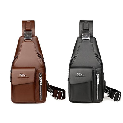 Multi-Compartment Wearing-Resisting Sling Bag with USB Charging Port